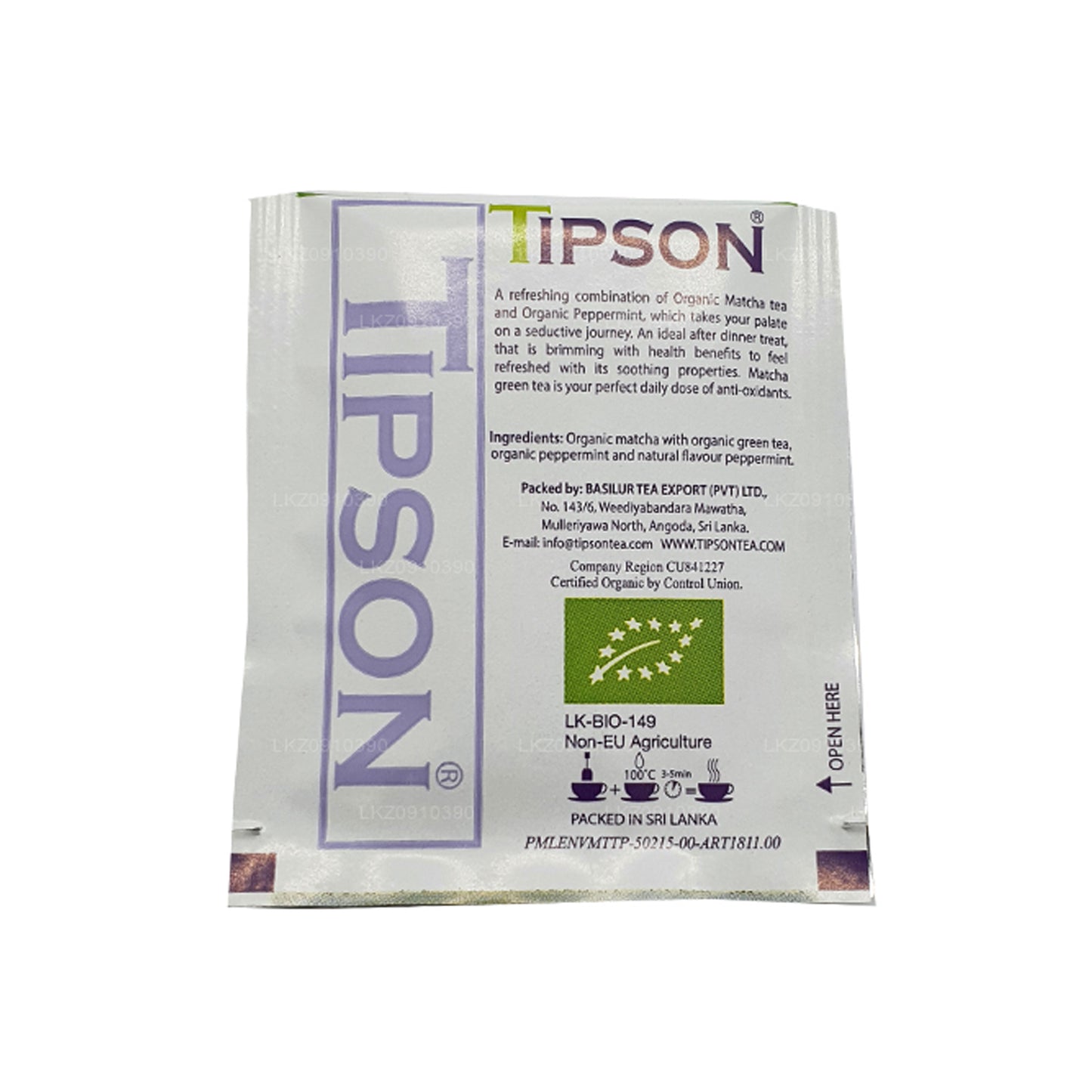 Tipson Tea オーガニック抹茶とミント (37.5g)