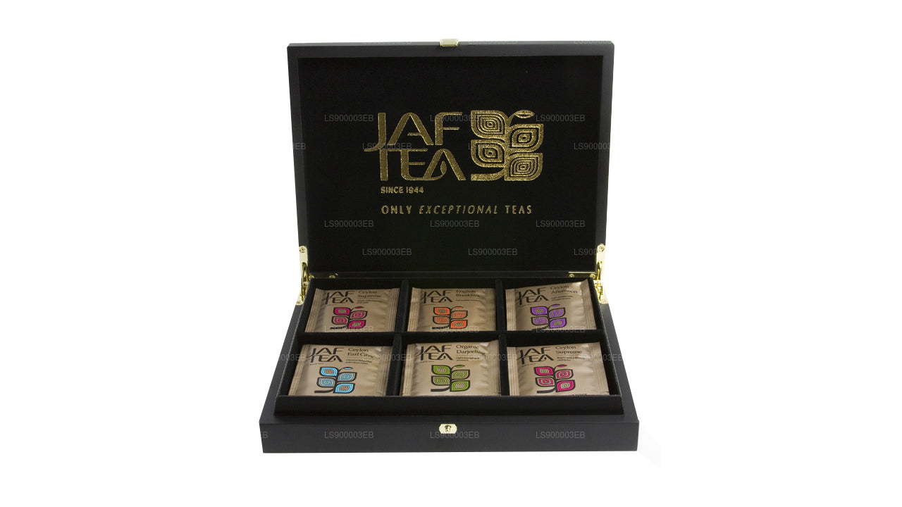 Jaf tea クローズドトップ 6コンパートメント木製プレゼンター