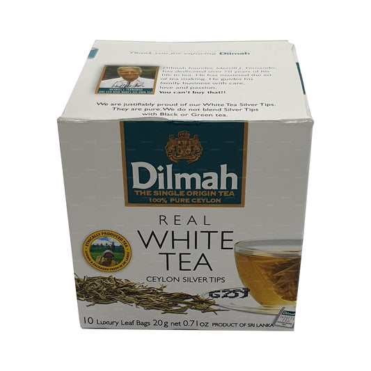 Dilmah リアルホワイトティーセイロンシルバーチップ (20g) ティーバッグ10個