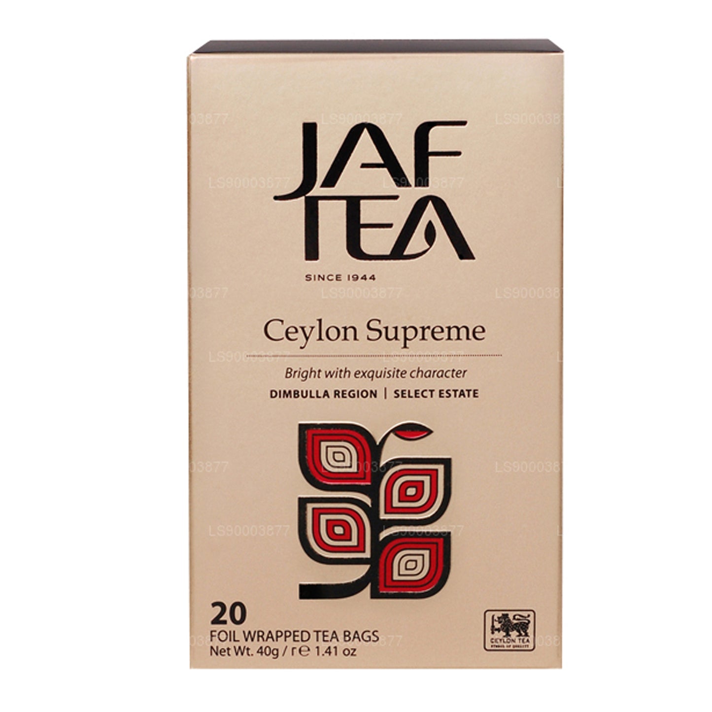 Jaf Tea クラシックゴールドコレクションセイロンスプリームホイルエンベロープティーバッグ (40g)