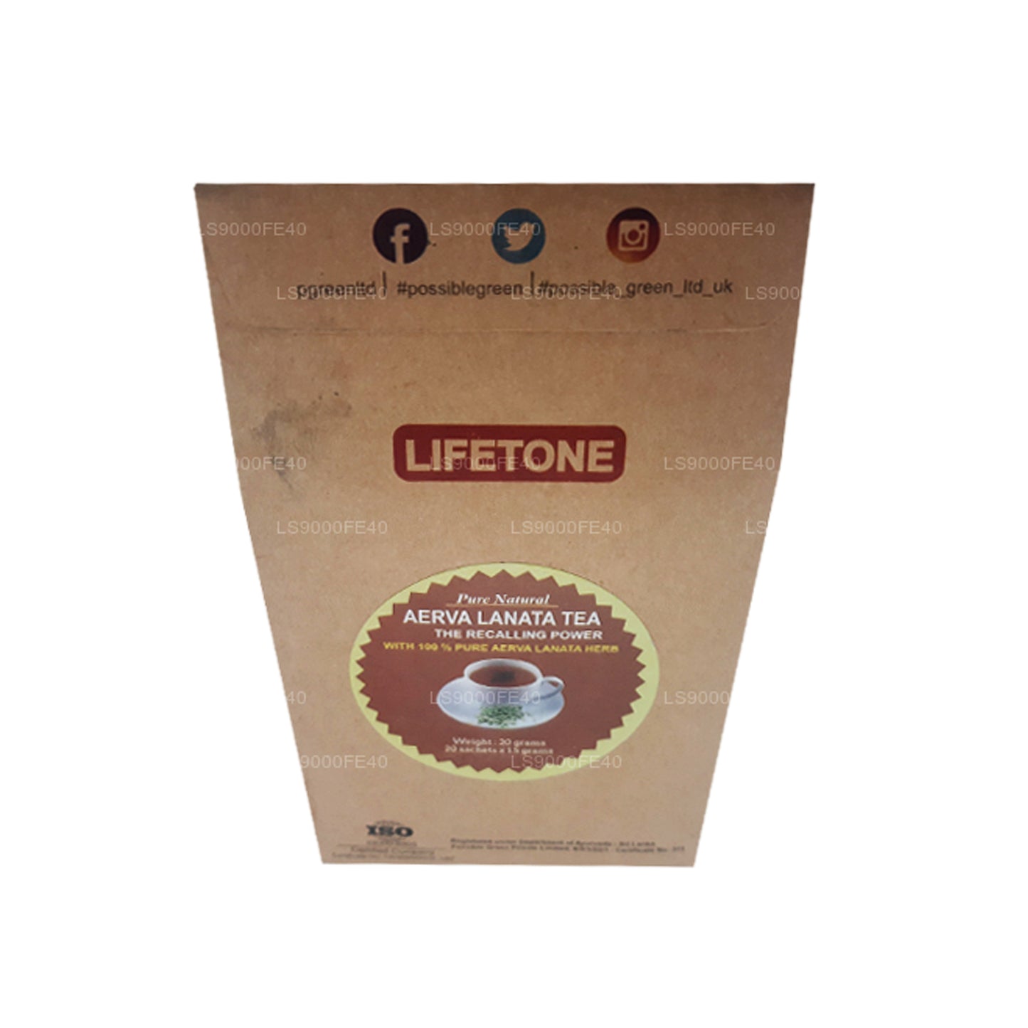 Lifetone (ポルパラ、マウンテンノットグラス) アエルバ・ラナータ (30g) ティーバッグ 20袋