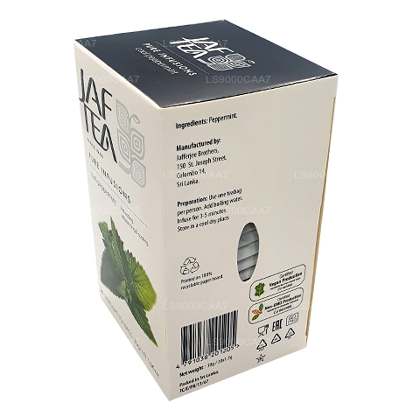 Jaf Tea ピュアインフュージョンコレクションクールペパーミントホイルエンベロープティーバッグ (30g)