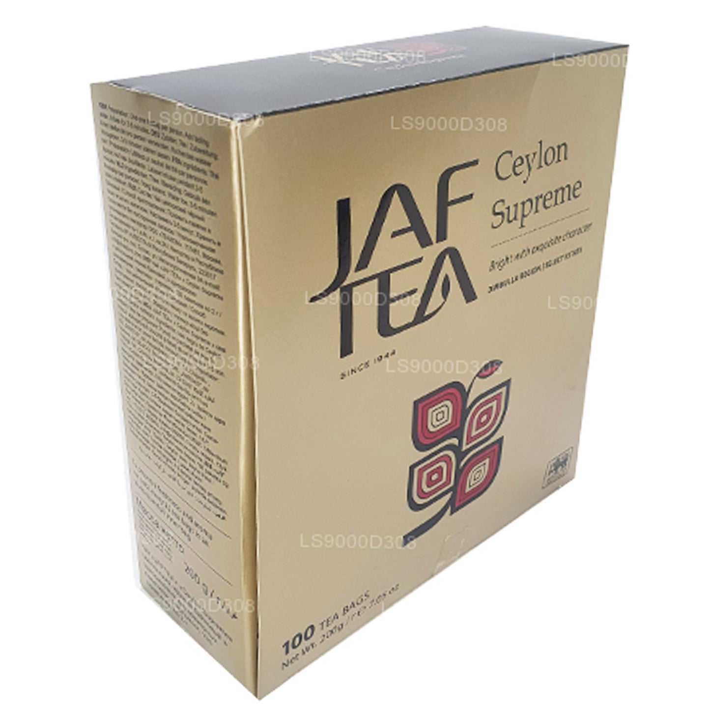 Jaf Tea クラシックゴールドコレクションセイロンスプリーム 100 ティーバッグストリング&タグ (200g)