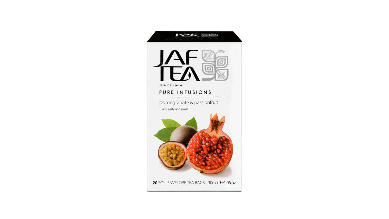 Jaf Tea Pure Infusions Collection ザクロ＆パッションフルーツ ホイルエンベロープ ティーバッグ (30g)