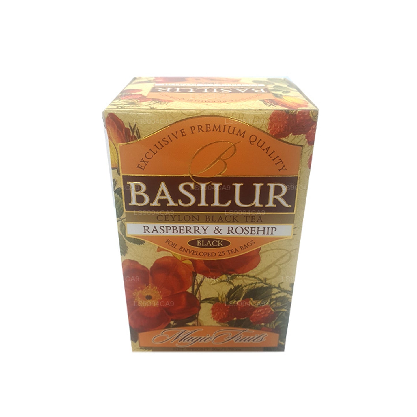 Basilur マジックフルーツラズベリーとローズヒップ (50g) ティーバッグ25個