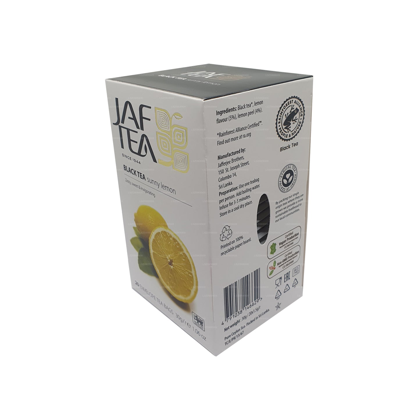 Jaf Tea ピュアフルーツコレクション 紅茶 サニーレモン ホイル包み ティーバッグ (30g)