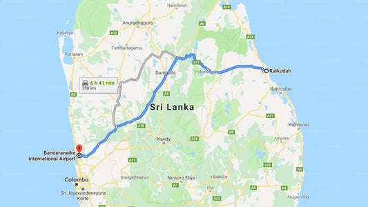 カルクダ市からコロンボ空港 (CMB) へのプライベート送迎