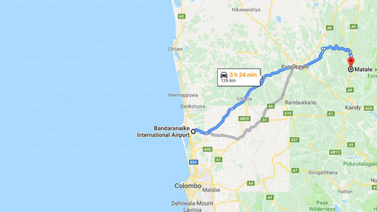 コロンボ空港 (CMB) とマータレのサナスマ ホリデイ リゾート間の送迎