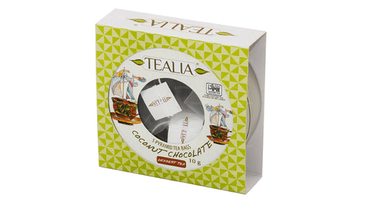 Tealia ココナッツ チョコレート - 5 ピラミッド ティーバッグ (10g)