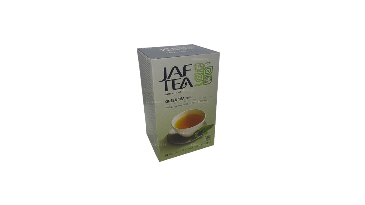 Jaf Tea ピュアグリーンコレクショングリーンティーミントフォイルエンベロープティーバッグ (40g)