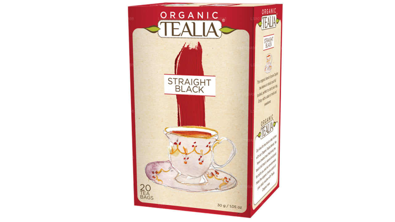 Tealia ジンジャー入り有機紅茶 - 封筒型ティーバッグ 20 袋 (30g)