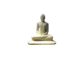仏像/色：白 材質：石（サイズ：約23cm×19cm）