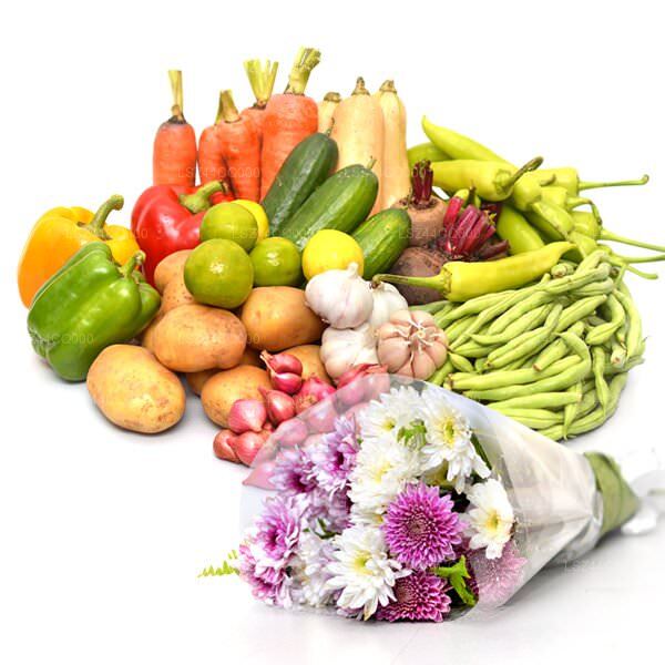 健康と幸せの野菜と花のコンボ (500g)